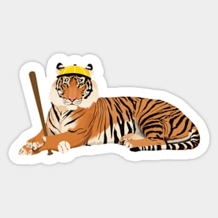 Baseball Tiger Yellow Sticker